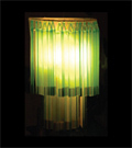 This iridescent wall light made from sandblasted g